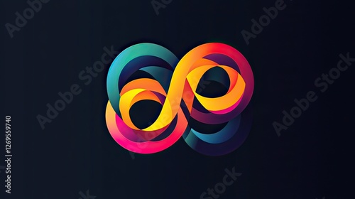 A modern logo design concept with clean lines and vibrant colors, symbolizing innovation and trust