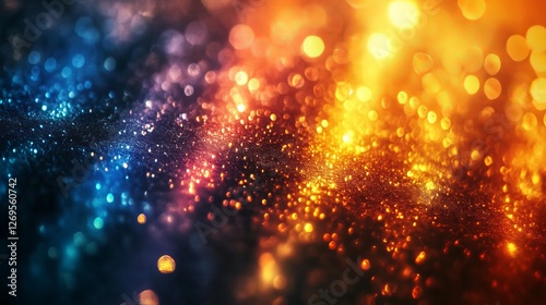 Blurred glittering christmas lights creating festive bokeh effect