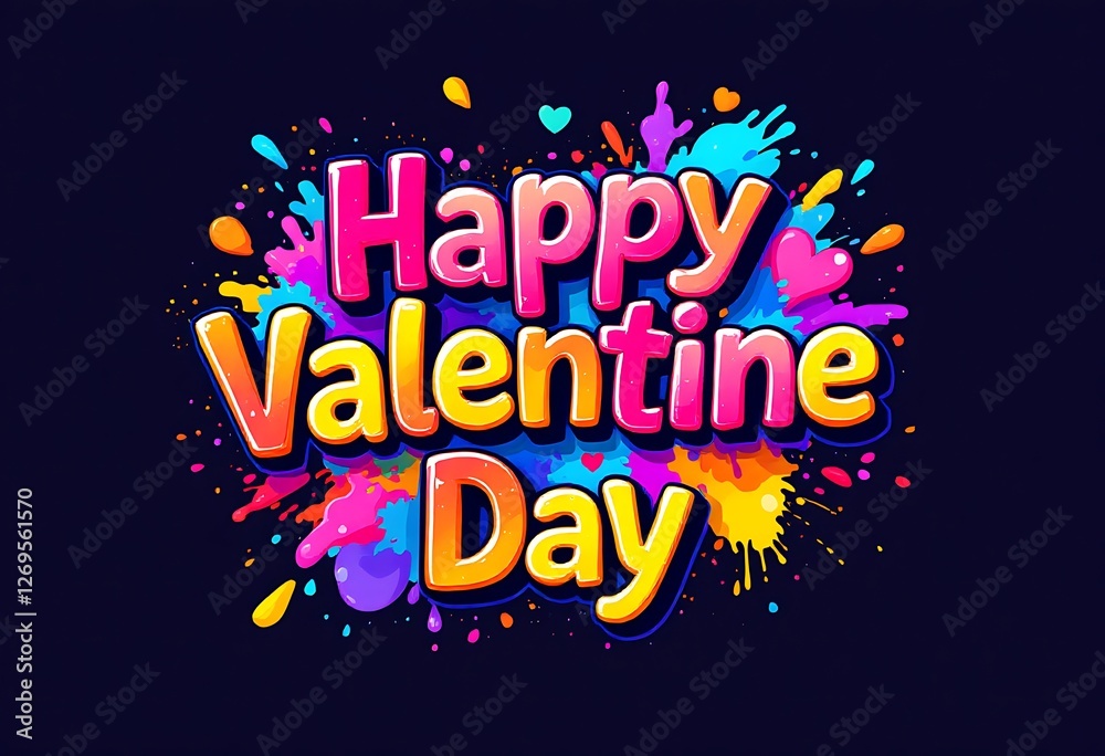 Fototapeta premium happy valentine day graphic design vibrant colorfu