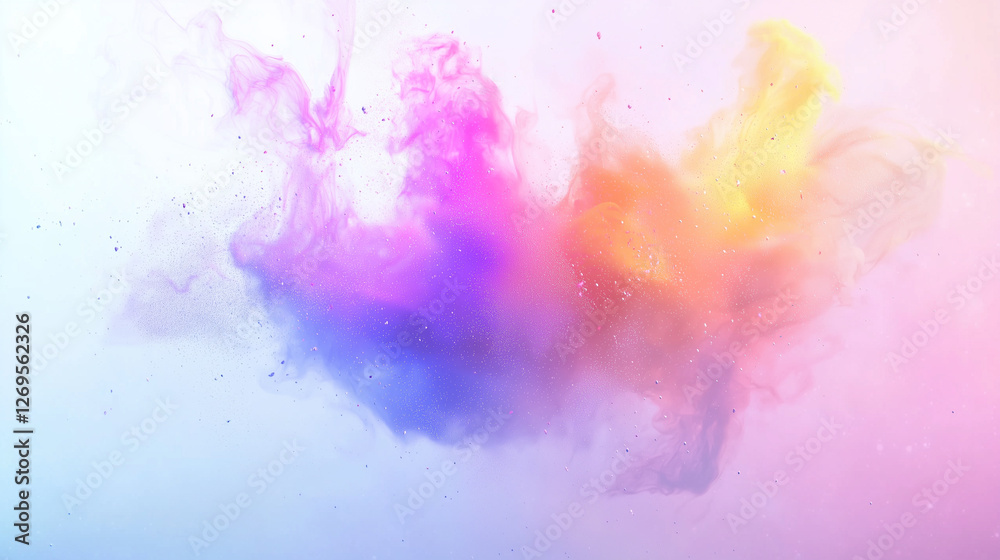 Obraz premium Harmonious Hues, Ethereal Smoke, Dreamlike Pastel Fluidity, Gentle Gradients Abstract Art