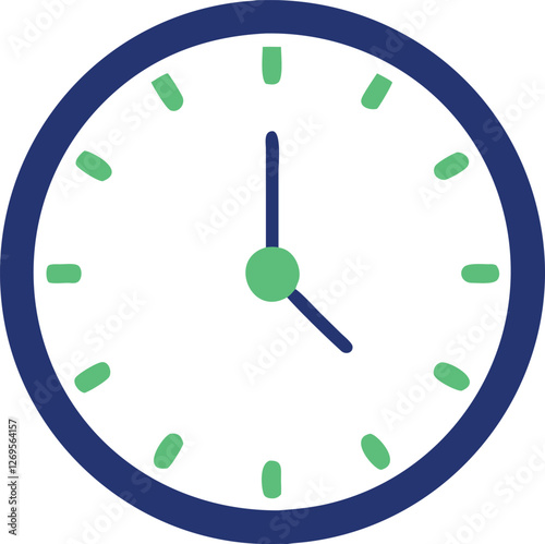 Modern Clock Icon with Simple Design