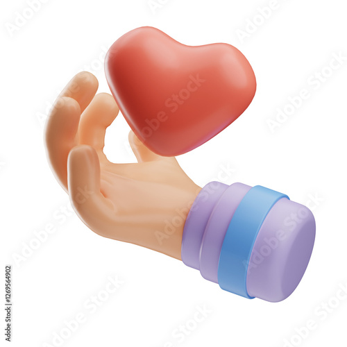 Stylish Hand with Heart Emoji
