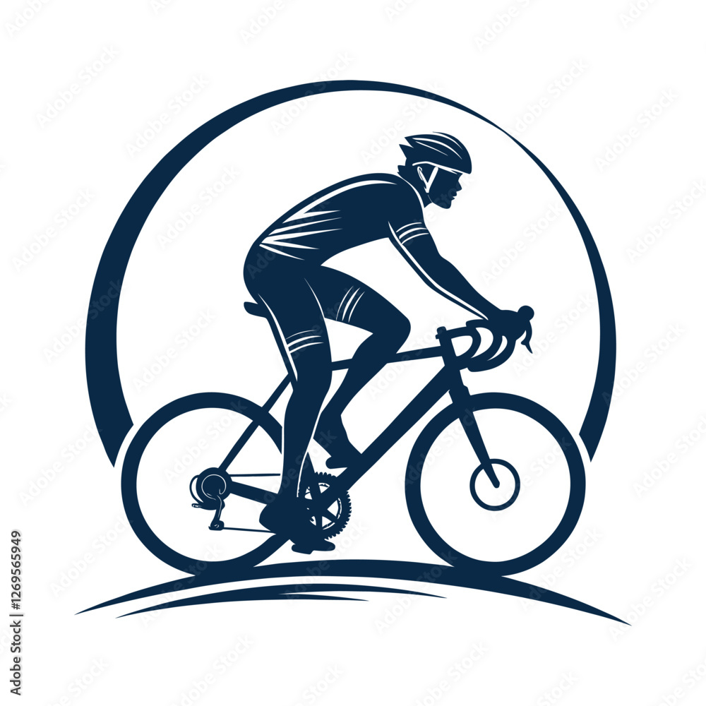 Fototapeta premium cyclist in action silhouette vector clip art design
