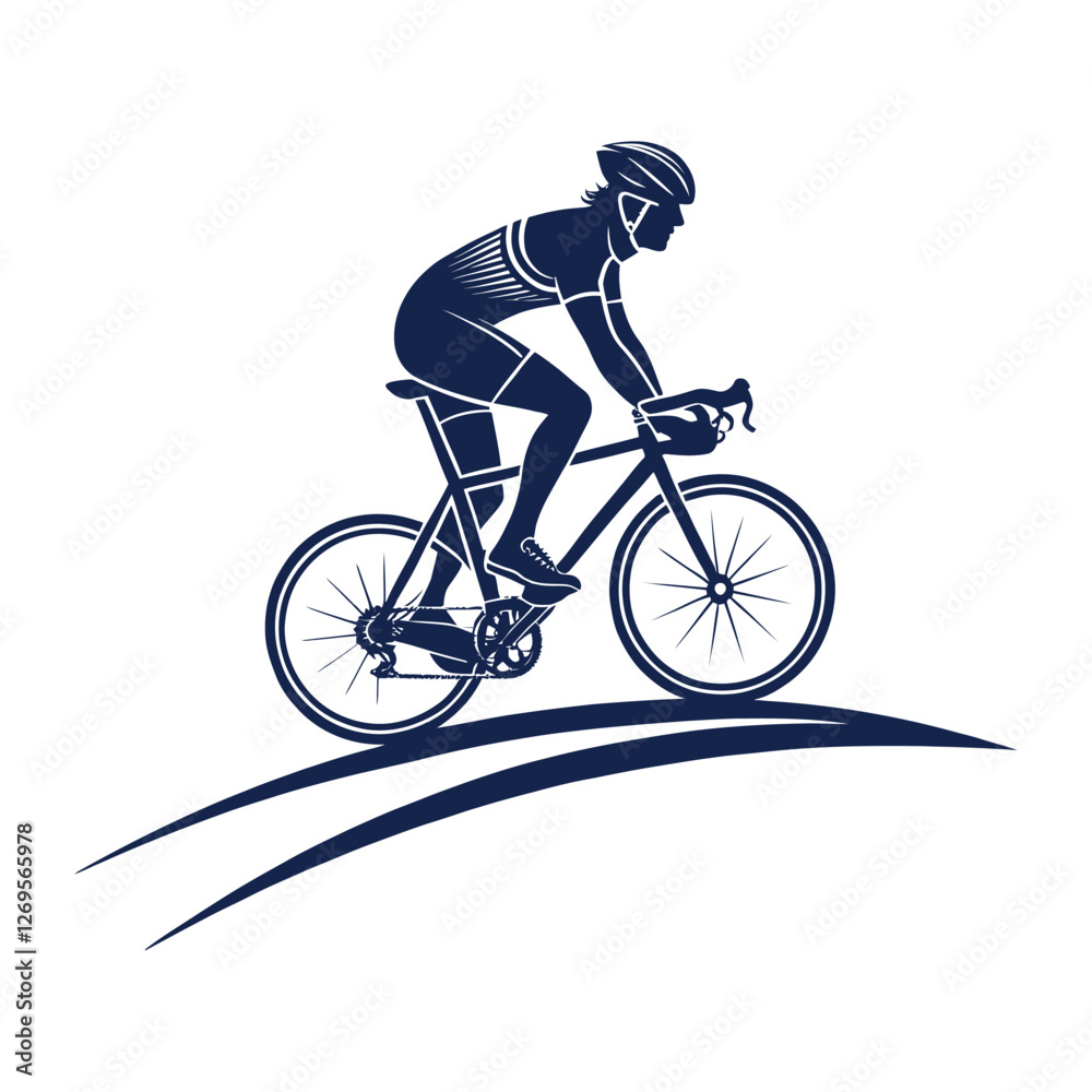Fototapeta premium cyclist in action silhouette vector clip art design