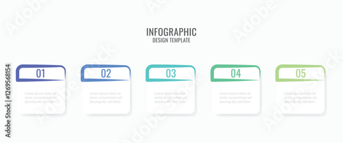 Vector Infographic design with 5 options or steps. Minimalistic vector template with numbers
