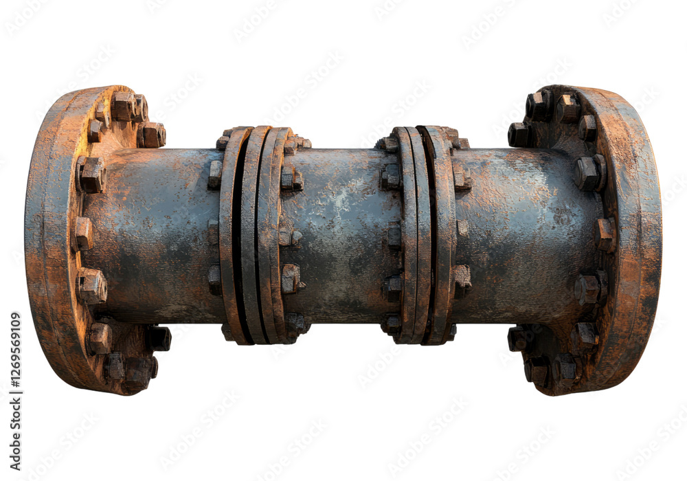 Metal pipe connection. Metal pipe connection.