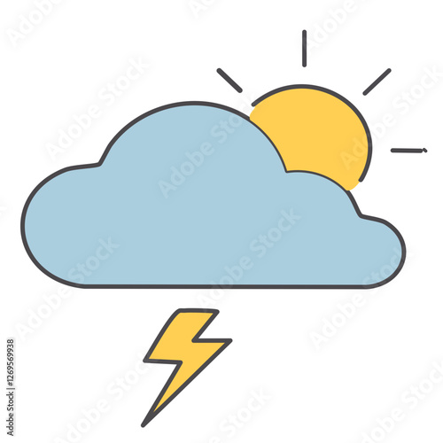 Partly cloudy with thunderstorm but some sun