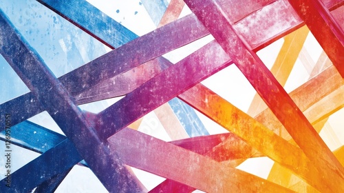 Wallpaper Mural Colorful intercrossing metal beams creating abstract geometric pattern Torontodigital.ca
