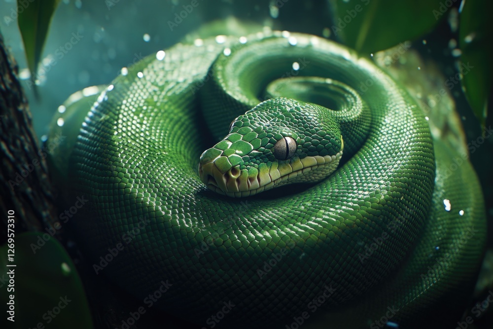 Fototapeta premium Snake on Tree Branch