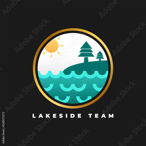 sports logo for lakeside team with an elegant modern design