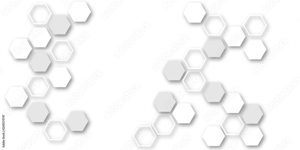  geometric mesh cell texture. modern futuristic wallpaper.3D Futuristic abstract honeycomb mosaic white background. White Hexagonal Background. Luxury White Pattern. 
