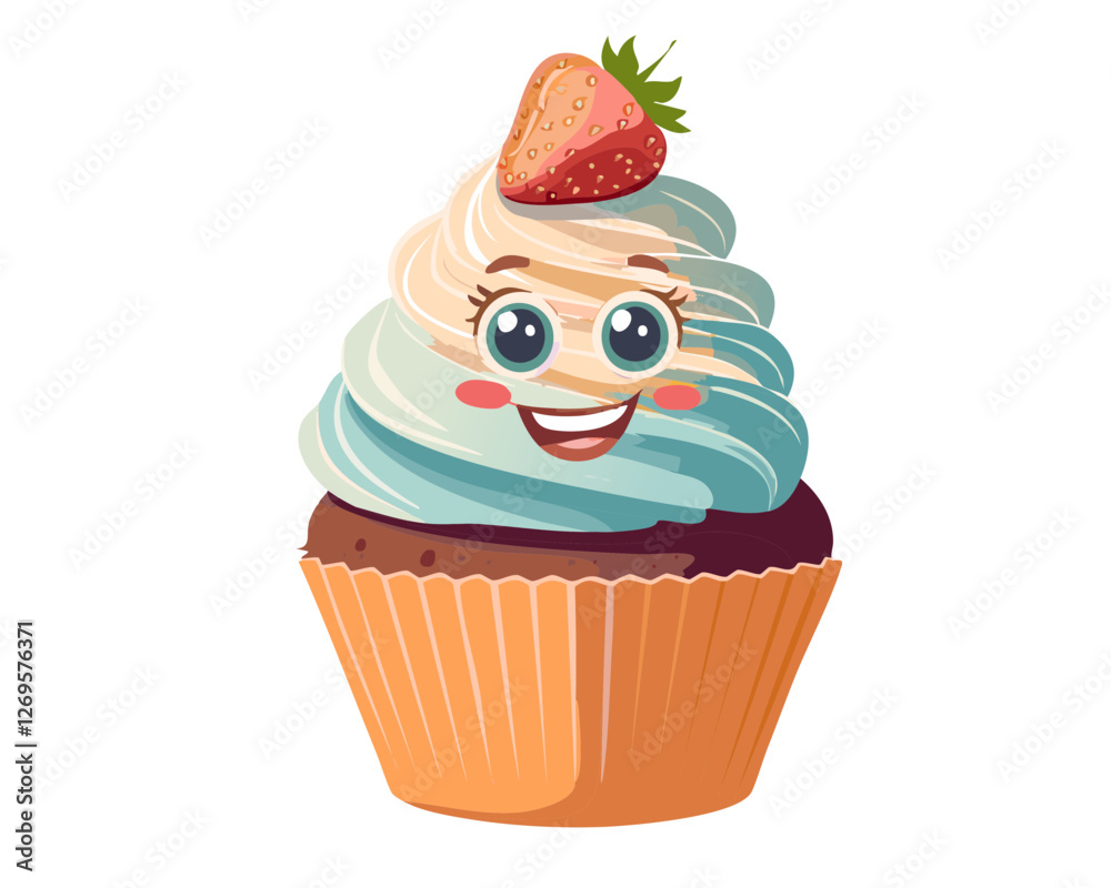 Retro Cupcake Character Retro Cupcake Character
