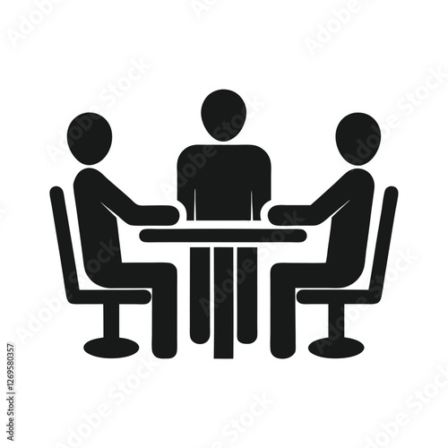 Business Meeting Table Vector Icon.
