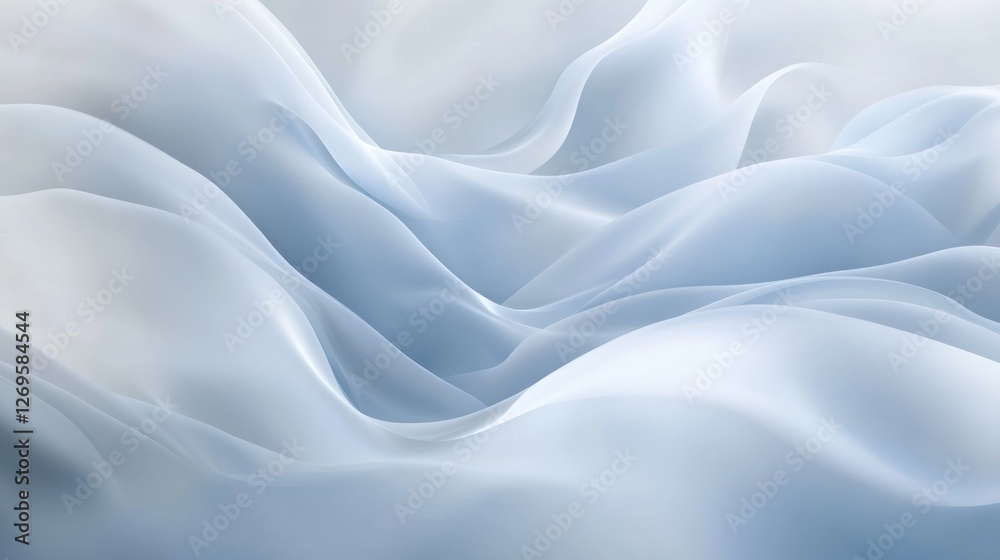 Obraz premium Soft Ethereal Waves of Light Blue Color in Gentle Flowing Patterns