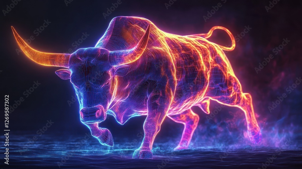 Fiery Bull: A Digital Masterpiece Fiery Bull: A Digital Masterpiece