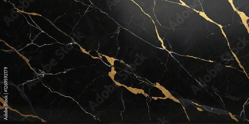 Black and golden marble texture background. Smooth marble texture design for wall tiles, kitchen, sink tile, floor background.