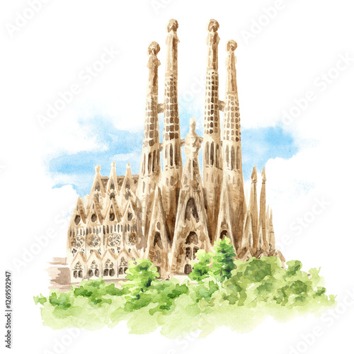 Canvas Print Basilica de la Sagrada Familia in Barcelona, Spain