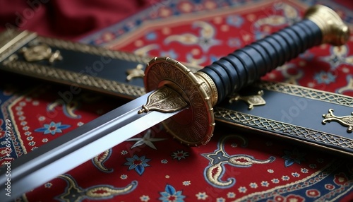 Luxury sword and scabbard background with strong and elegant design