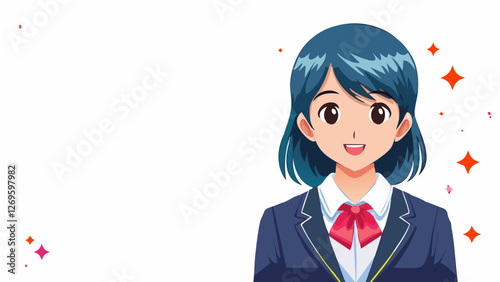 清風を着たかわいい女の子の学生　高校生
