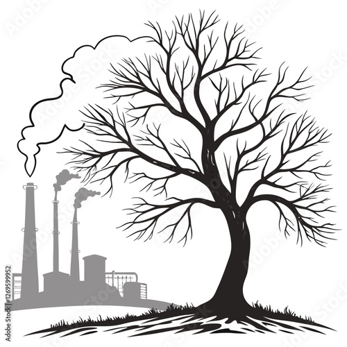 Environmental Pollution and Climate Change Vector Illustration