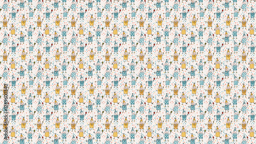 可愛くて面白いキャラクター、楽しい雰囲気のパターン