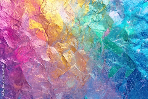 Wallpaper Mural Iridescent rainbow holographic surface featuring mesmerizing patterns for eye-catching backdrops and vibrant designs Torontodigital.ca