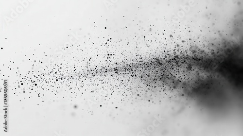 Black scattered dots on a white background create an elegant minimalist design suitable for modern aesthetics in various projects
