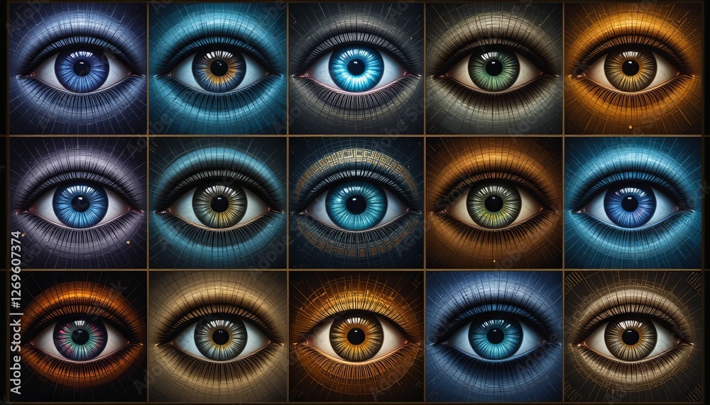 A stunning array of artistic eye designs featuring diverse colors and patterns, showcasing intricate details and vibrant textures. A stunning array of artistic eye designs featuring diverse colors and patterns, showcasing intricate details and vibrant textures.