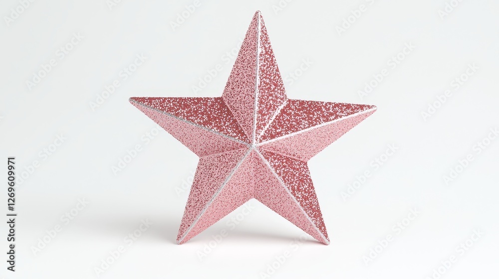 Fototapeta premium Sparkling pink star decoration indoor setting art piece bright environment close-up view festive concept