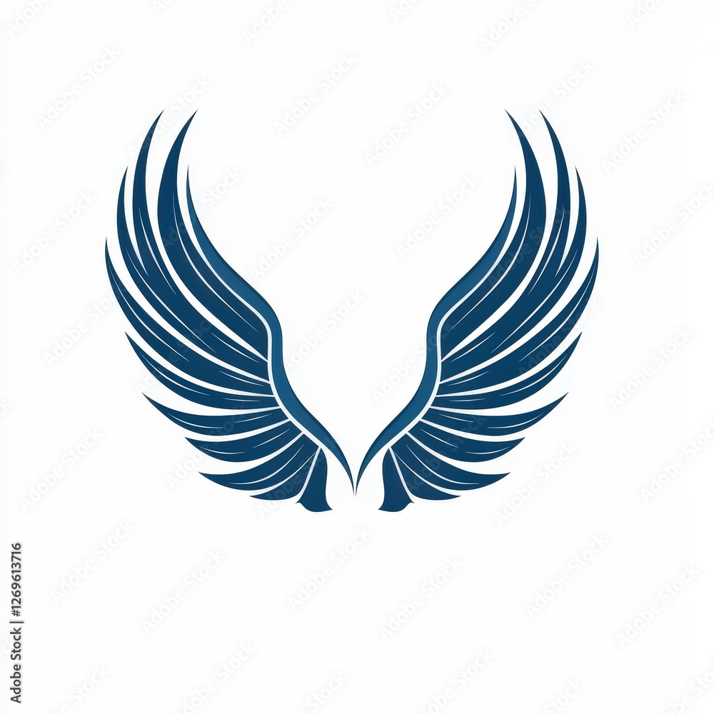 Design of wings with feathers icon logo illustration isolated on white background Design of wings with feathers icon logo illustration isolated on white background