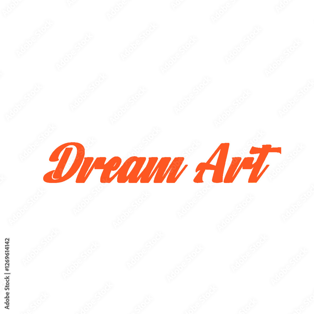 Fototapeta premium the dream art writing is orange without a background