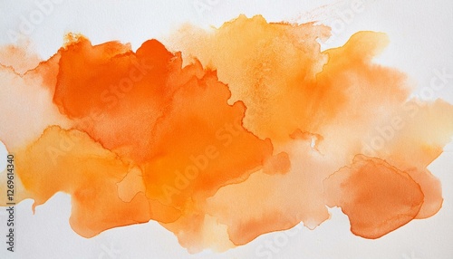 abstract art orange watercolor stains background on watercolor paper textured for design templates invitation card