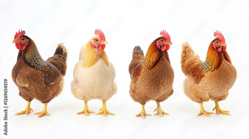 Fototapeta premium set of chicken isolated on white background