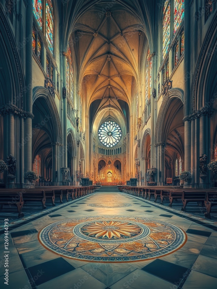 Obraz premium Cathedral Stained Glass Window