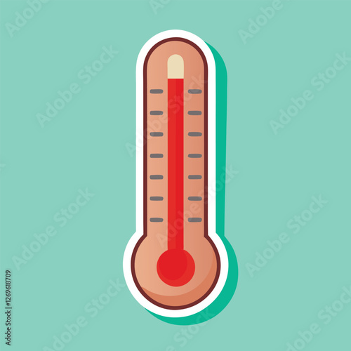Thermomiter color line style icon