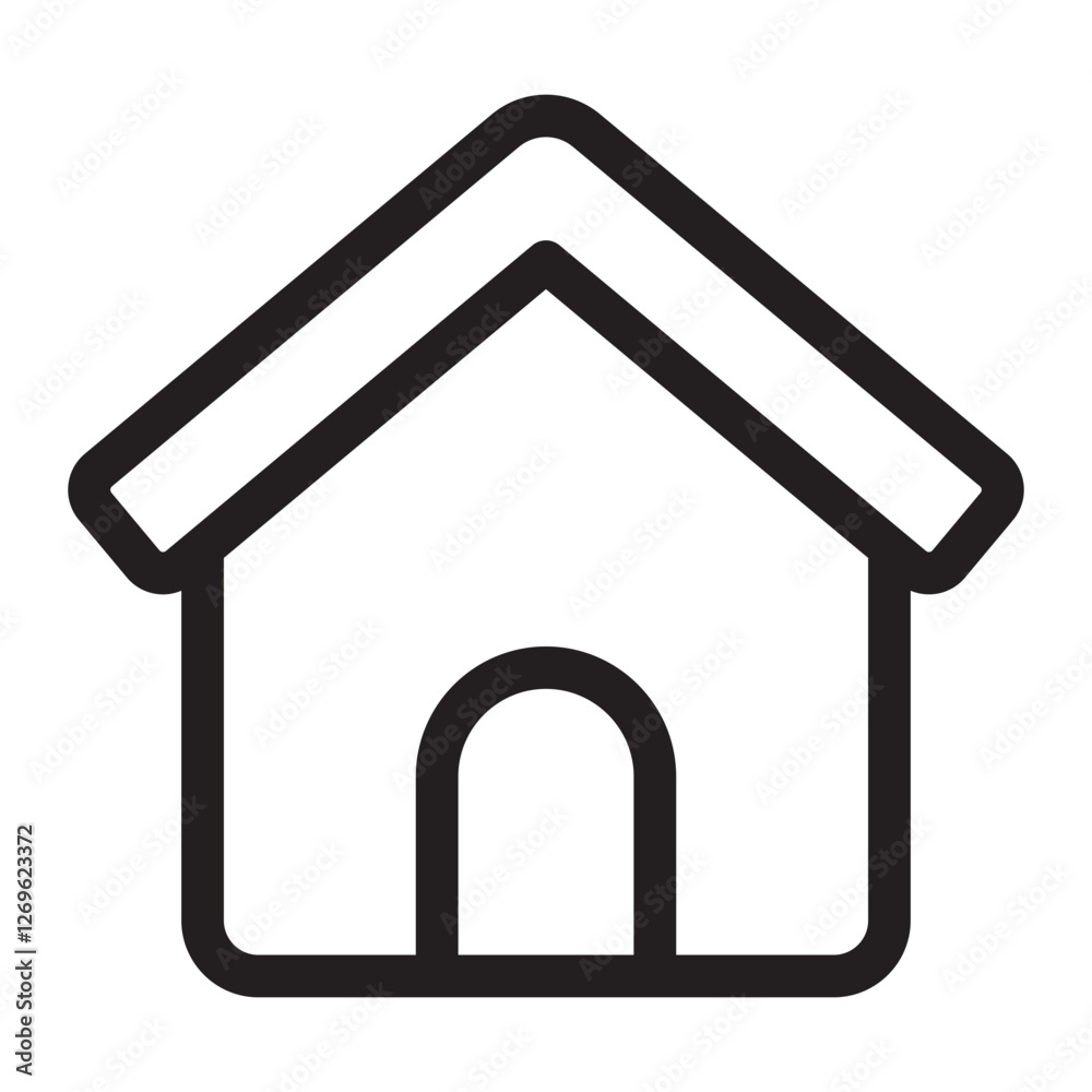 House icon, home and residential symbol, black and white vector illustration isolated on white background. House icon, home and residential symbol, black and white vector illustration isolated on white background.