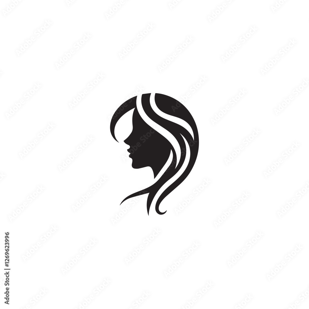 woman face icon design vector silhouette woman face icon design vector silhouette