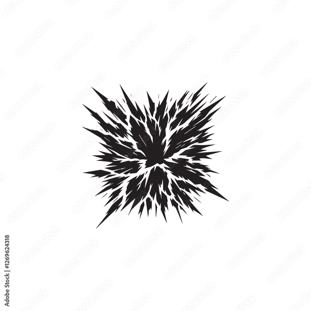 Obraz premium Explosion clean simple icon silhouette black