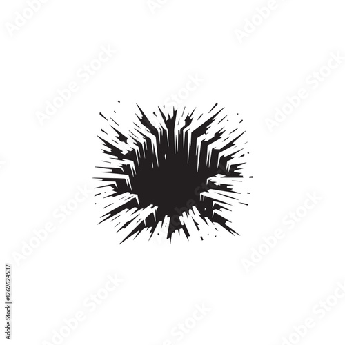 Explosion clean simple icon silhouette black