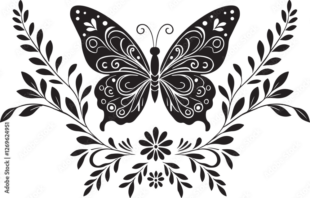 Fototapeta premium butterfly tattoo design vector
