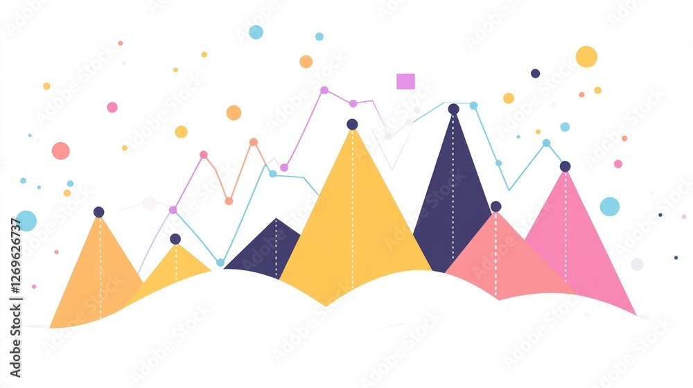 Abstract data visualization, colorful graph, various data trends, suitable for presentations, educational materials, or stock photography Abstract data visualization, colorful graph, various data trends, suitable for presentations, educational materials, or stock photography