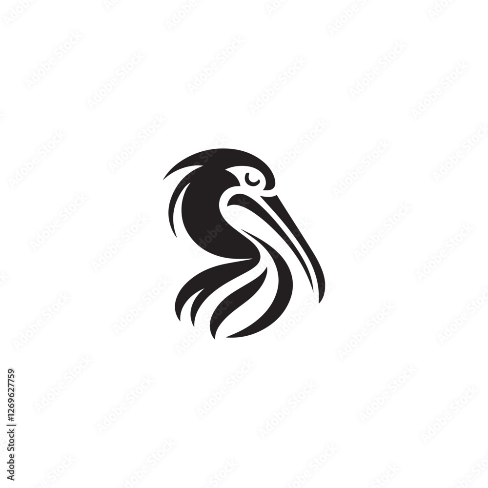 Fototapeta premium Pelican silhouette illustration