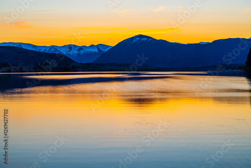 Scenic view around Lake Ruataniwha twizel new zealand photo