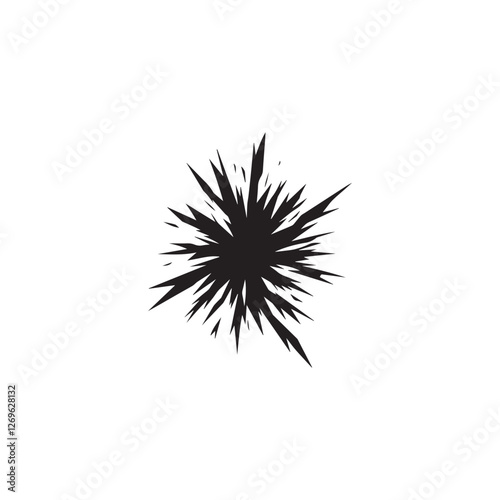 Explosion clean simple icon silhouette black