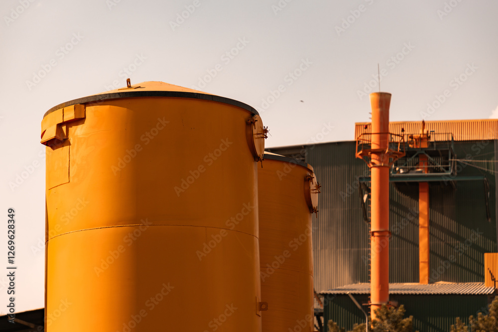 Obraz premium Gypsum factory silos