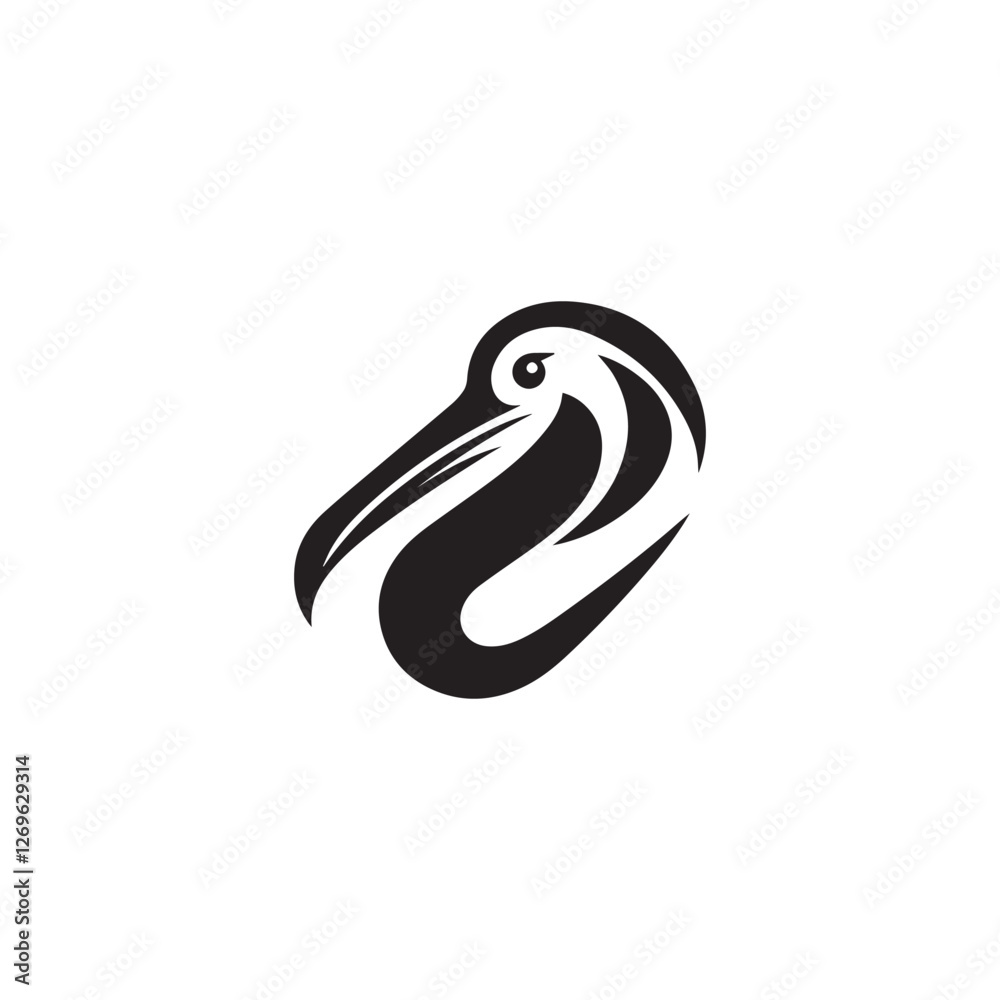 Fototapeta premium Pelican silhouette illustration