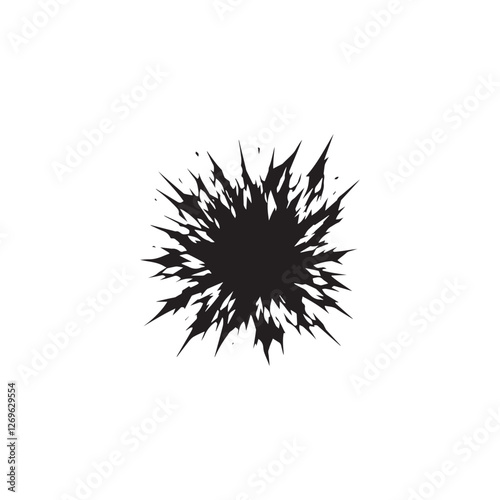 Explosion clean simple icon silhouette black