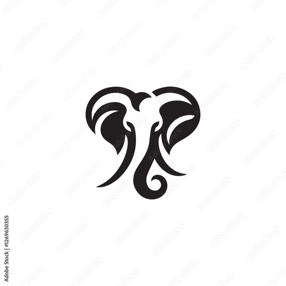 Fototapeta premium Elephant Symbol Vector illustration silhouette