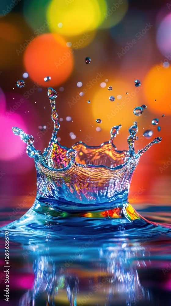 Liquid Burst, A Colorful Water Drop Impact Frozen in Spectacular Detail Liquid Burst, A Colorful Water Drop Impact Frozen in Spectacular Detail