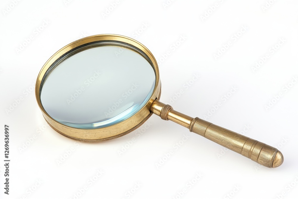 Tilted magnifier lens showcasing intricate details for educational purposes in research and analysis niches Tilted magnifier lens showcasing intricate details for educational purposes in research and analysis niches